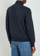 Sandbanks Logo-appliquéd Quarter-zip Cotton Sweatshirt Navy
