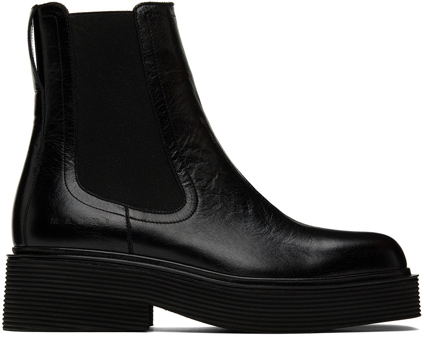 Photo: Marni Black Shiny Chelsea Boots