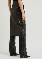 Arma Arkina Panelled Leather Midi Skirt Brown
