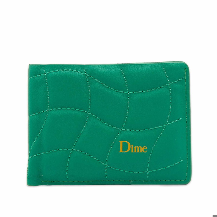Photo: Dime Men's Quilted Leather Bifold Wallet in Grass