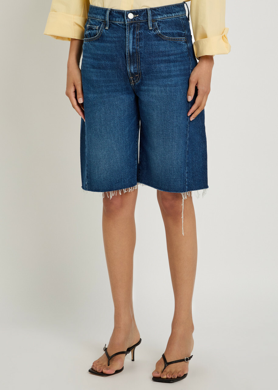 Mother The Half-pipe Bermuda Denim Shorts Blue