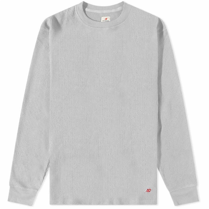 Photo: New Balance Men's Long Sleeve Made in USA Thermal T-Shirt in Grey