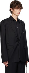 Ann Demeulemeester Black Thor Asymmetric Tailored Blazer