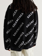 Balenciaga - Logo-Intarsia Wool-Blend Cardigan - Black