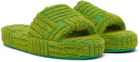 Bottega Veneta Green Resort Sponge Slides