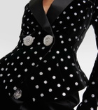 Balmain Polka-dot embellished velvet blazer