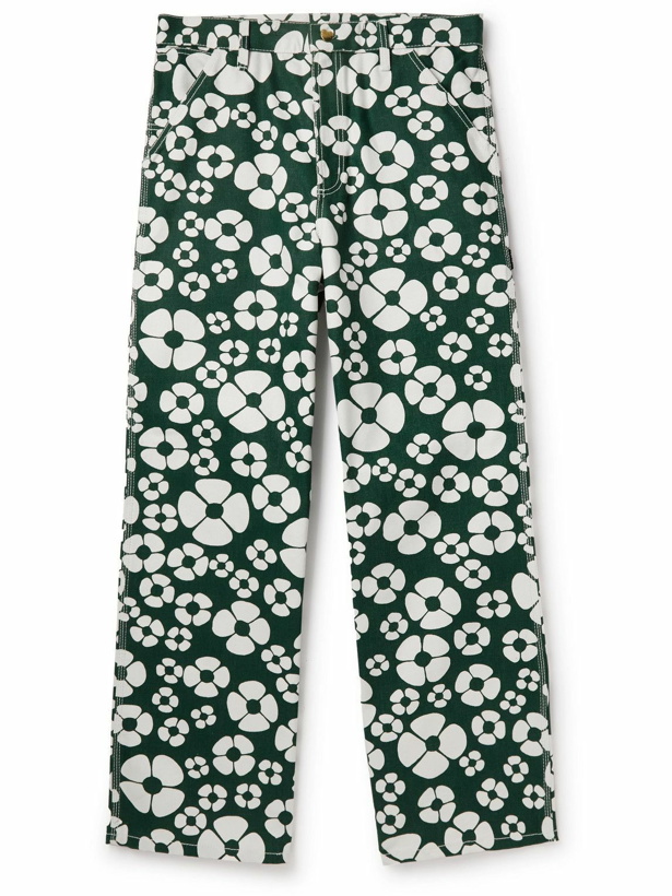 Photo: Marni - Carhartt WIP Wide-Leg Floral-Print Cotton-Canvas Trousers - Green