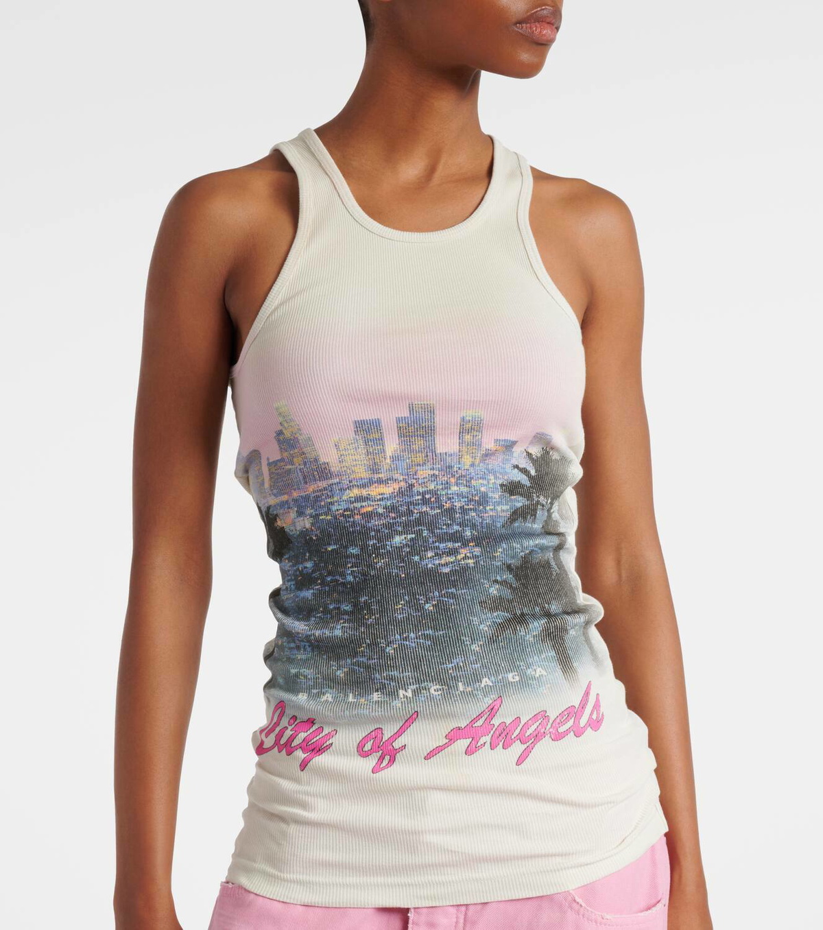 Balenciaga City of Angels cotton tank top