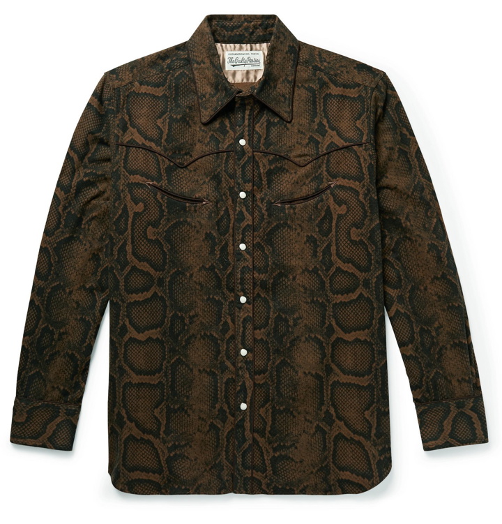 Photo: Wacko Maria - Printed Cotton Western Shirt - Brown