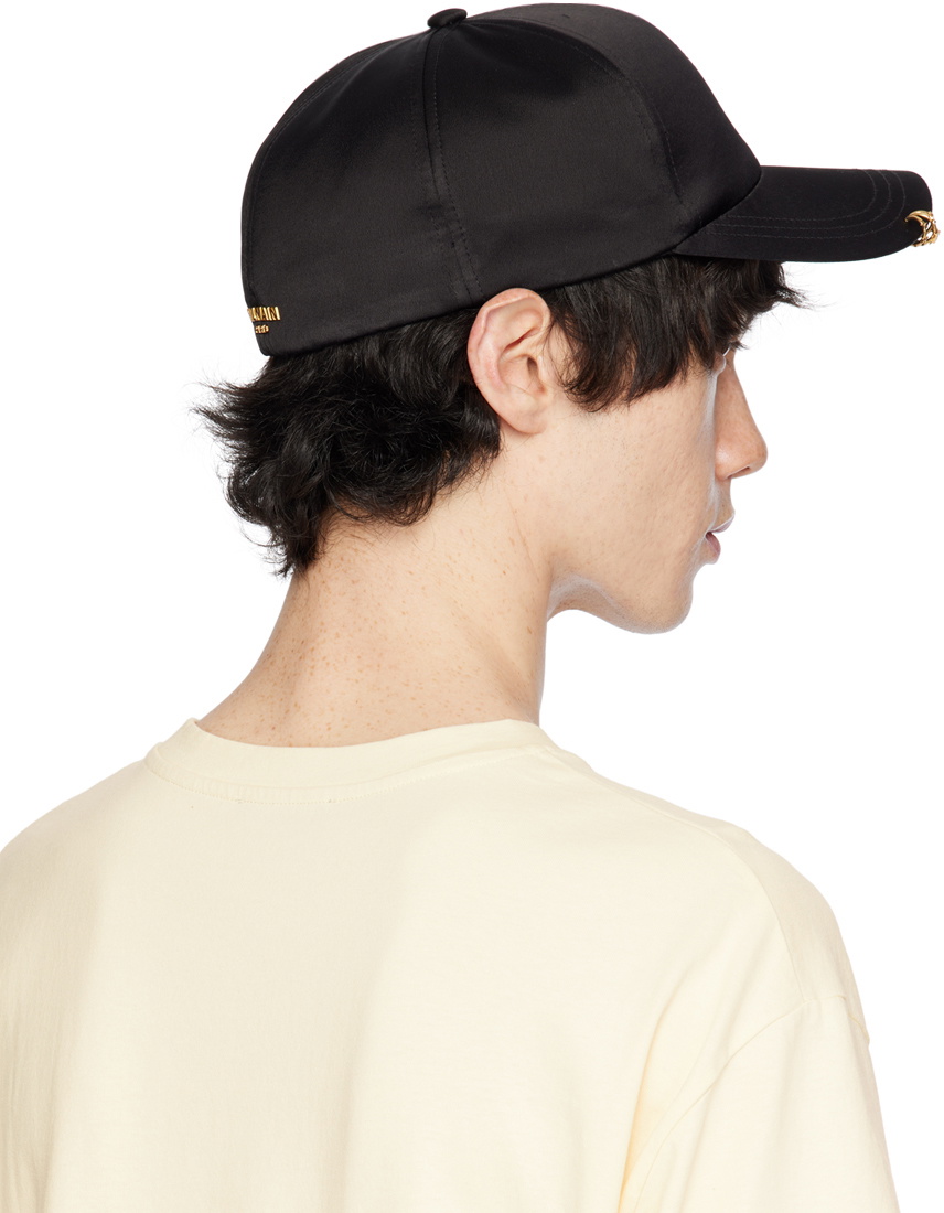 Balmain Black Mini Stars Stud Ring Cap