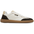 Versace Brown & White Greca Court Nappa & Suede Sneakers