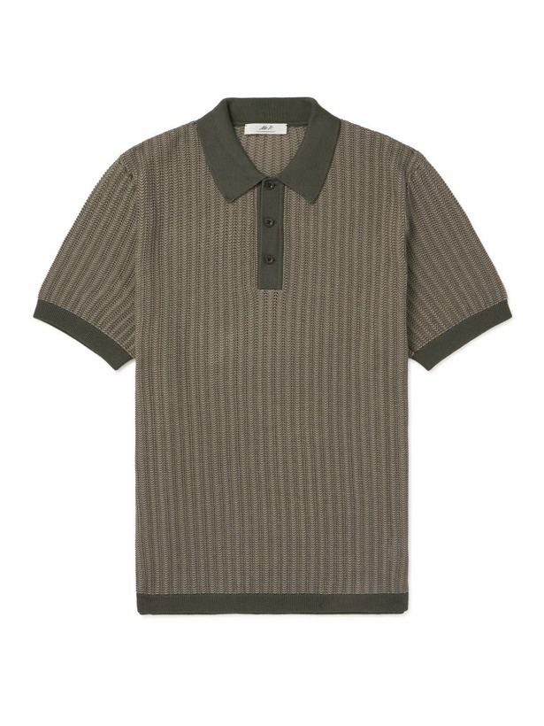 Photo: Mr P. - Crochet-Knit Cotton and Silk-Blend Polo Shirt - Green