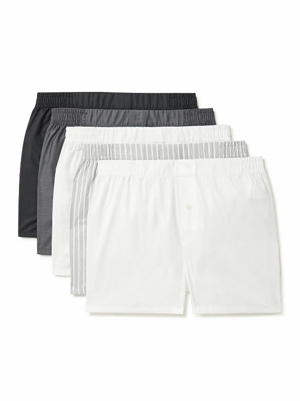 Photo: Hamilton And Hare - Five-Pack Cotton-Jersey Boxer Shorts - Multi