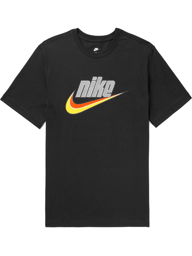 Photo: Nike - Sportswear Logo-Print Cotton-Jersey T-Shirt - Black