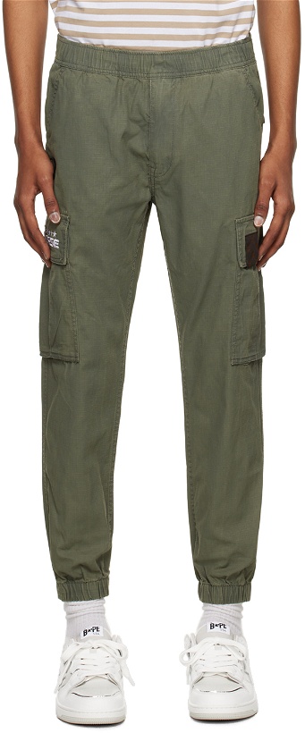 Photo: AAPE by A Bathing Ape Green Patch Cargo Pants