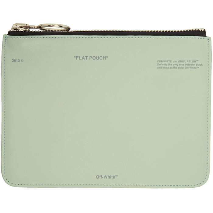 Photo: Off-White Green Branded Flat Pouch 