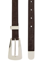 Khaite Lucca Suede Belt Dark Brown