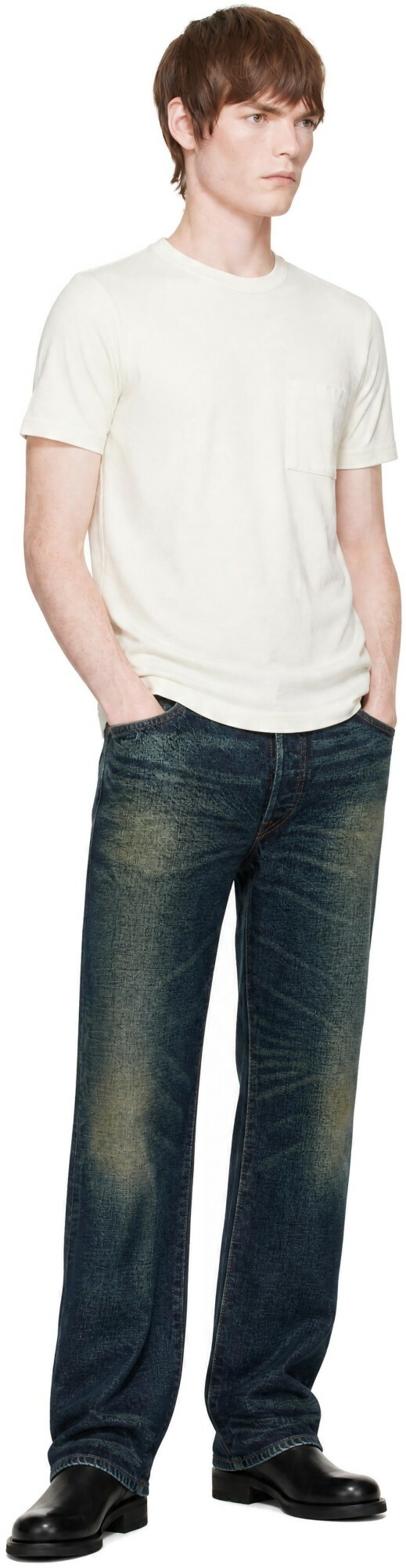 RRL Two-Pack White Jersey Pocket T-Shirts