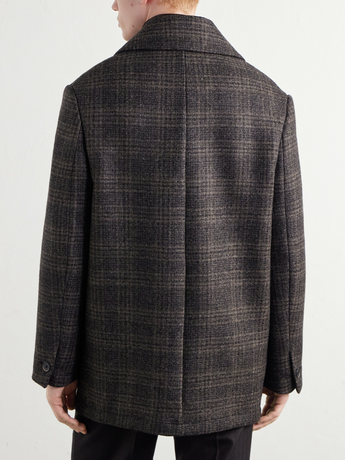 Barena - Double-Breasted Prince of Wales Wool-Blend Blouson Jacket - Brown