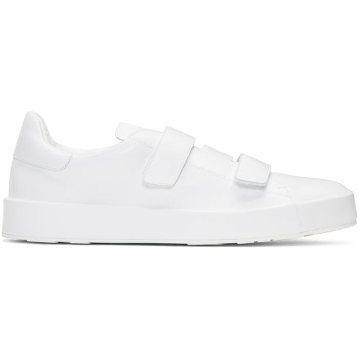 Photo: Jil Sander White Triple Velcro Sneakers