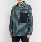 Acne Studios - Oversized Twill-Trimmed Checked Flannel Overshirt - Purple