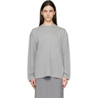 Jil Sander Gray Long Sleeve Crew Neck Boxy Fit T-shirt