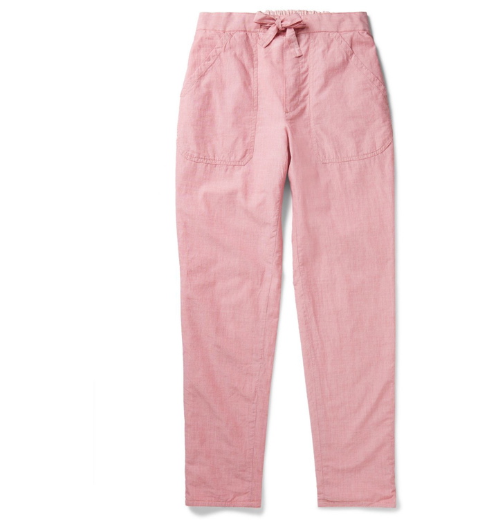 Photo: INCOTEX - Tapered Reversible Double-Faced Cotton-Voile Drawstring Trousers - Pink