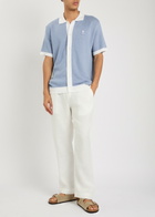 Sandbanks Logo-appliquéd Cotton-knit Shirt Blue