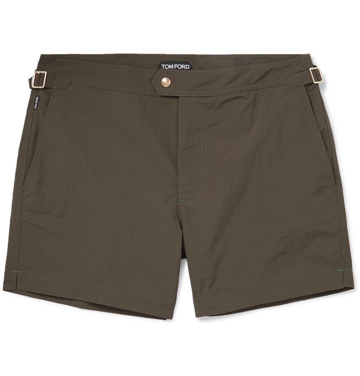 Photo: TOM FORD - Slim-Fit Mid-Length Swim Shorts - Green