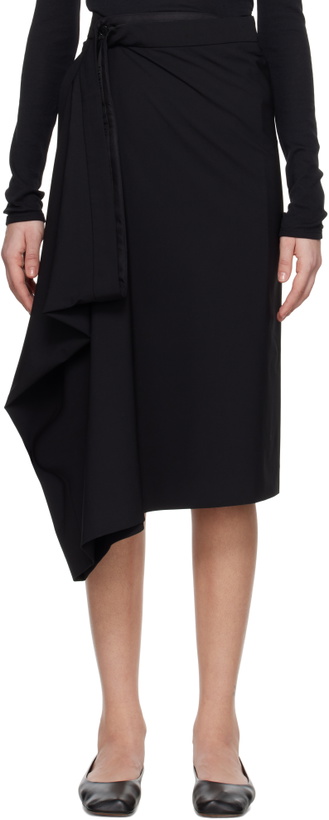 Photo: ALAINPAUL Black Extended Tailored Midi Skirt