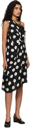 Junya Watanabe Black & Off-White Printed Lace Minidress
