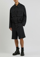 Jil Sander Contrast-stitch Twill Shorts Navy