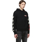 Off-White Black and Red Diag Logo Hoodie