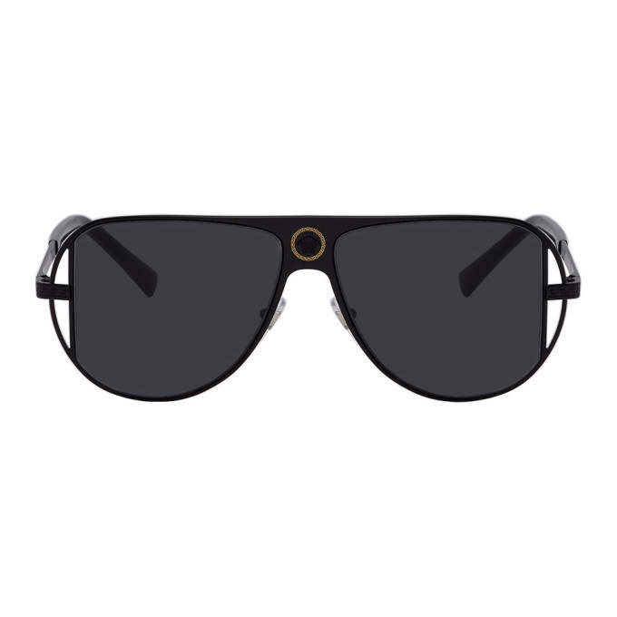 Photo: Versace Black Grecamania Pilot Sunglasses