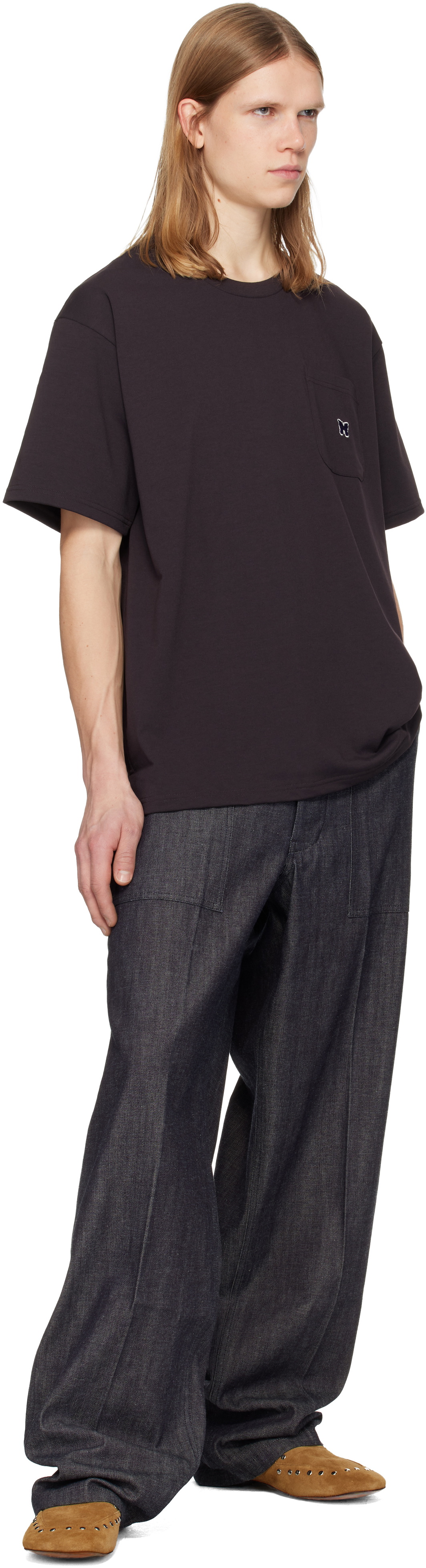 NEEDLES Purple S/S Crew Neck T-shirt