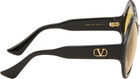 Valentino Black Round Acetate Sunglasses