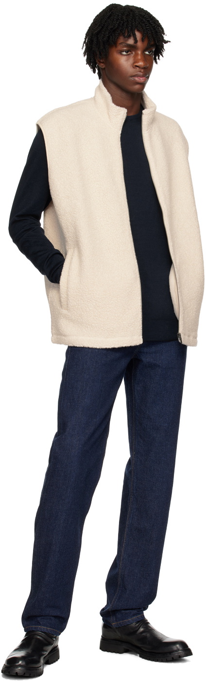 Sunspel Off-White Zip Vest