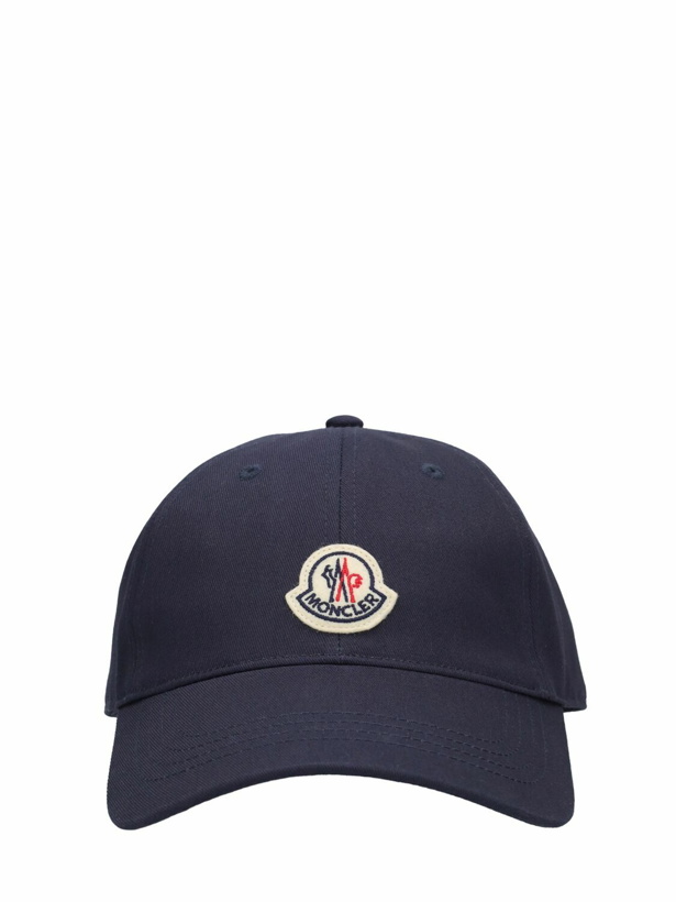 Photo: MONCLER Embroidered Logo Cotton Baseball Cap