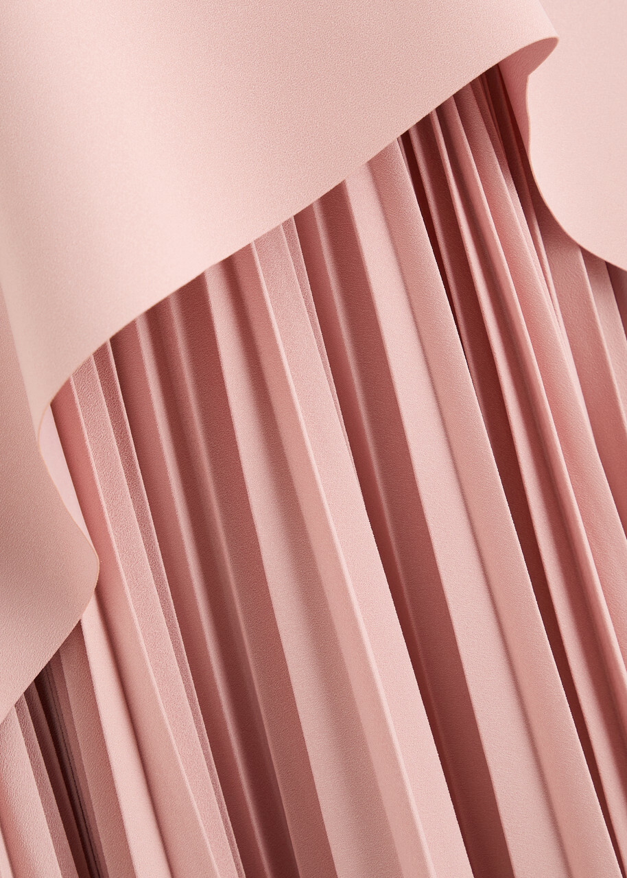 Solace London Severny Crepe Midi Dress Light Pink