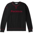 JW Anderson - Logo-Embroidered Loopback Cotton-Jersey Sweatshirt - Black