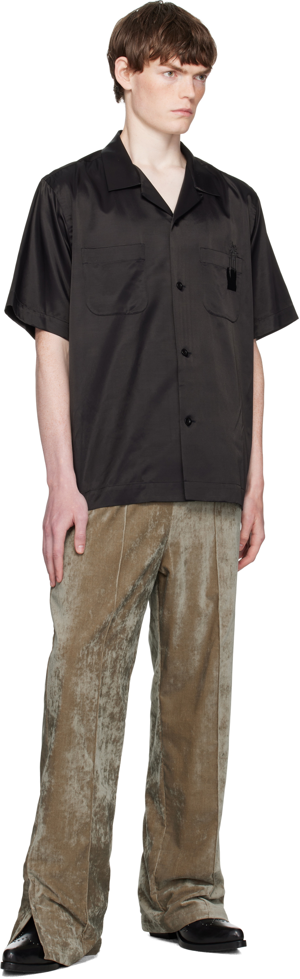 Toga Virilis Khaki Velvet Track Pants