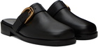 System Black Pin-Buckle Loafers