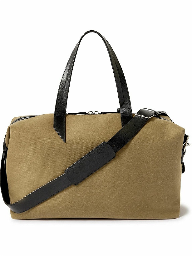 Photo: Métier - Nomad All Day Leather-Trimmed Twill Holdall - Green