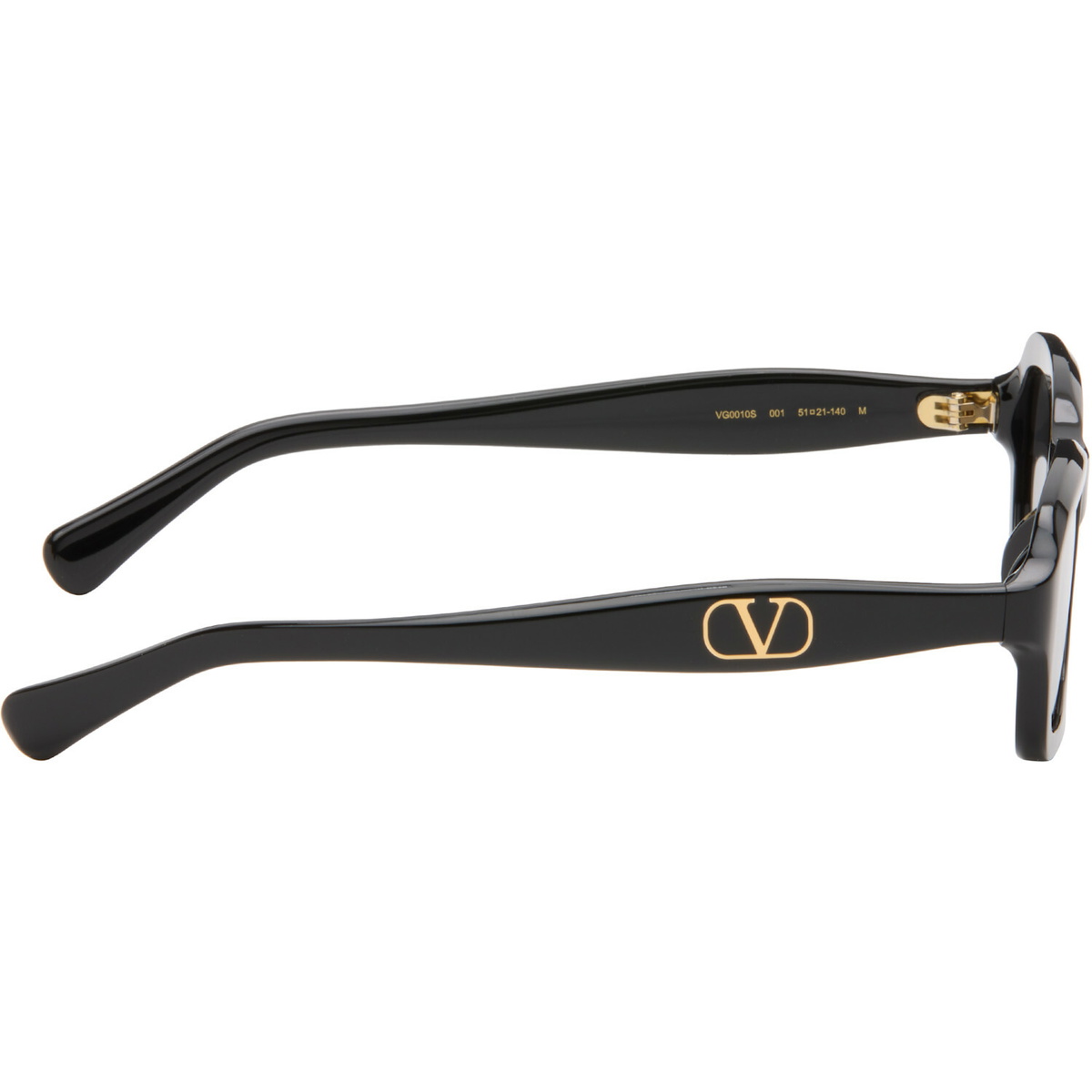 Valentino Black Rectangular Acetate Sunglasses