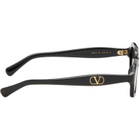 Valentino Black Rectangular Acetate Sunglasses