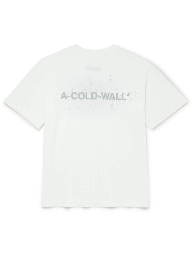Photo: A-COLD-WALL* - Logo-Print Cotton-Jersey T-Shirt - White
