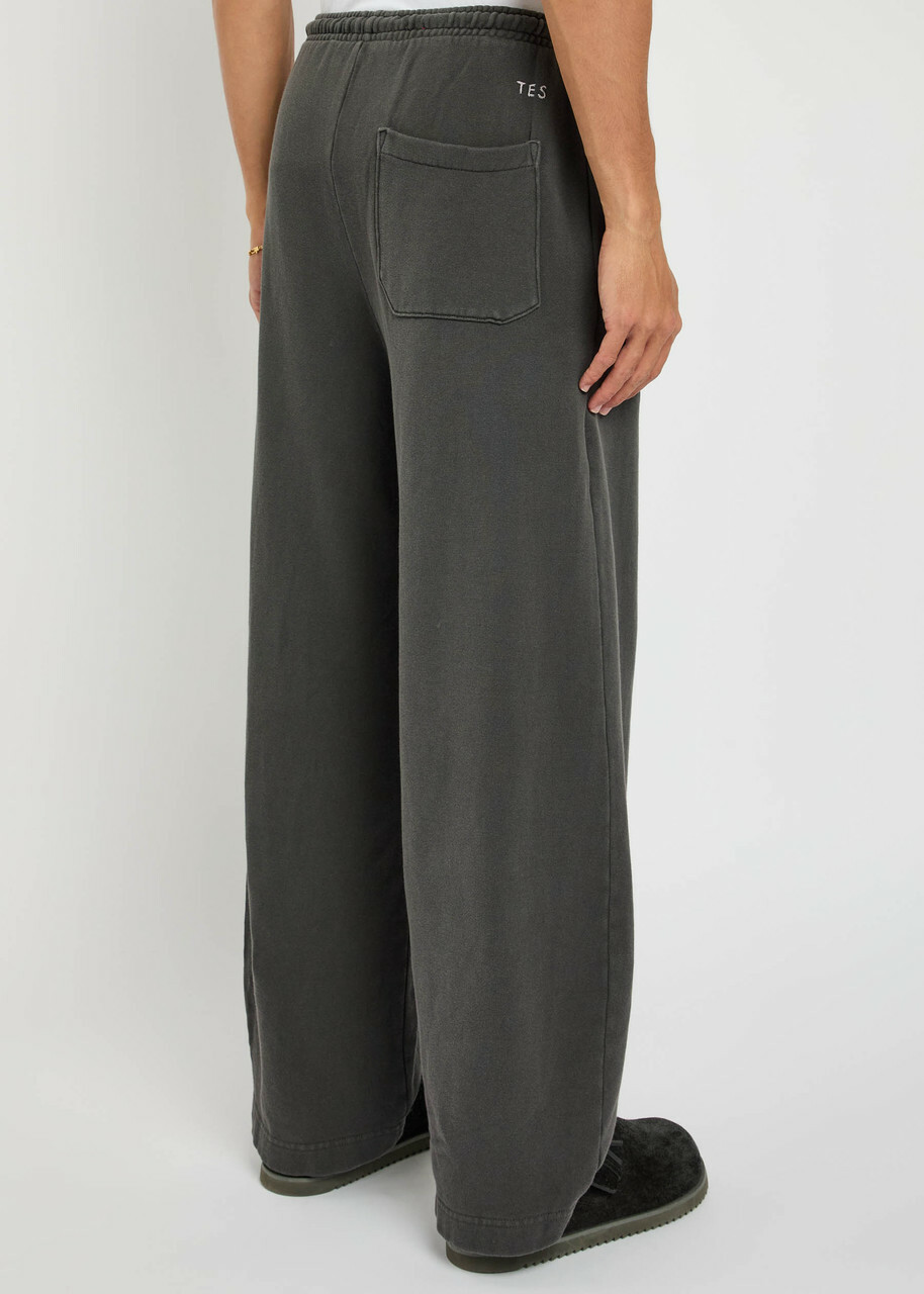 The Elder Statesman Daily Cotton and Cashmere-blend Sweatpants Dark Grey