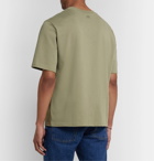 AMI - Logo-Appliquéd Cotton-Jersey T-Shirt - Green
