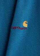 Carhartt Wip American Script Logo Cotton T-shirt Blue