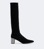 Rene Caovilla Sonia crystal-embellished knee-high boots